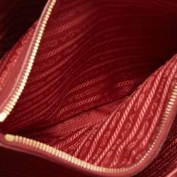 Pre Owned Prada Red Leather Medium Galleria Tote Bag
