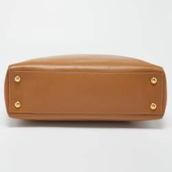 Pre Owned Prada Tan Saffiano Lux Leather Open Tote