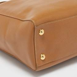 Pre Owned Prada Tan Saffiano Lux Leather Open Tote