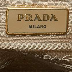 Pre Owned Prada Tan Saffiano Lux Leather Open Tote