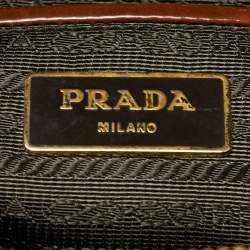 Pre Owned Prada Brown Patent Leather Promenade Satchel