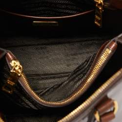 Pre Owned Prada Brown Patent Leather Promenade Satchel
