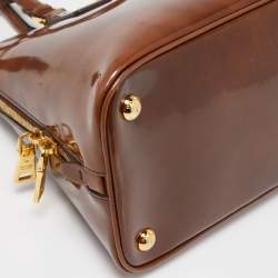 Pre Owned Prada Brown Patent Leather Promenade Satchel