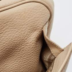 Pre Owned Prada Cream Vitello Daino Leather Zip Bowler Bag