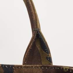 Prada Khaki Green Camouflage Canvas Open Tote