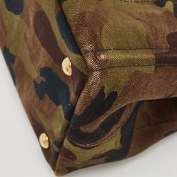 Prada Khaki Green Camouflage Canvas Open Tote