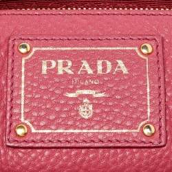 Pre Owned Prada Pink Vitello Daino Leather Medium Tote