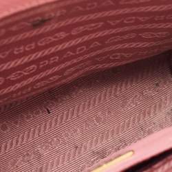 Prada Pink Saffiano Leather Mini Galleria Double Zip Tote