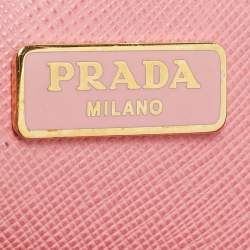 Prada Pink Saffiano Leather Mini Galleria Double Zip Tote