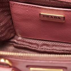 Prada Pink Saffiano Leather Mini Galleria Double Zip Tote