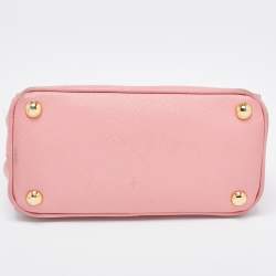 Prada Pink Saffiano Leather Mini Galleria Double Zip Tote
