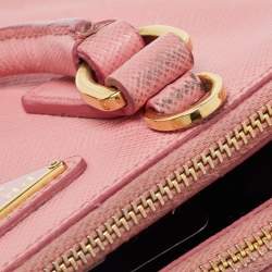 Prada Pink Saffiano Leather Mini Galleria Double Zip Tote