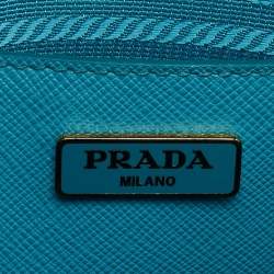 Prada Teal Blue Saffiano Leather Mini Promenade Satchel
