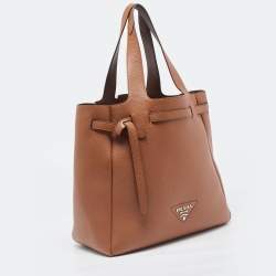 Prada Brown Leather Flou Dynamique Tote