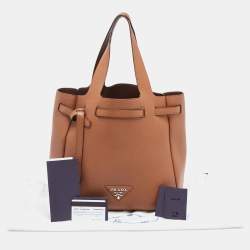 Prada Brown Leather Flou Dynamique Tote