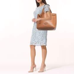 Prada Brown Leather Flou Dynamique Tote