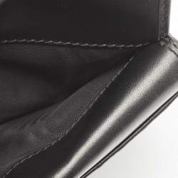 Pre Owned Prada Black Vitello Move Leather French Compact Wallet