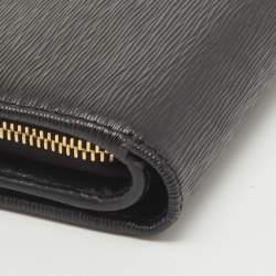 Pre Owned Prada Black Vitello Move Leather French Compact Wallet