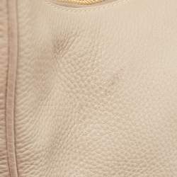 Pre Owned Prada Beige Vitello Daino Leather Hobo