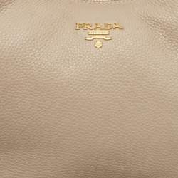 Pre Owned Prada Beige Vitello Daino Leather Hobo