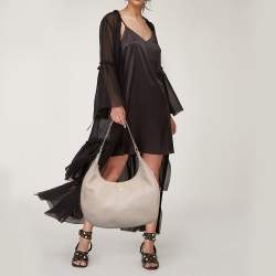 Pre Owned Prada Beige Vitello Daino Leather Hobo