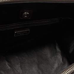 Pre Owned Prada Dark Brown Leather Medium Twin Pocket Double Handle Tote