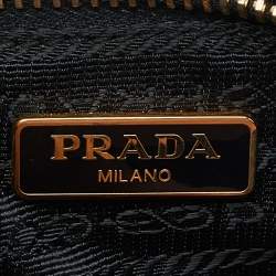 Prada Black Pleated Nylon Wristlet Clutch