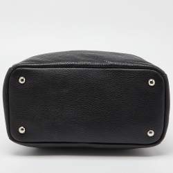Prada Black Vitello Daino Leather Medium Zip Around Convertible Tote 