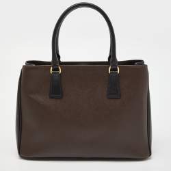 Pre Owned حقيبة يد توتس برادا غاردينيرز جلد سافيانو بيج متوسطة