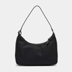 Pre Owned Prada Black Nylon Mini Re-Edition 2005 Shoulder Bag