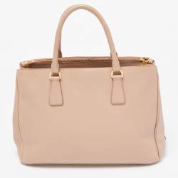 Prada Old Rose Saffiano Leather Medium Galleria Double Zip Tote