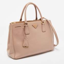 Prada Old Rose Saffiano Leather Medium Galleria Double Zip Tote