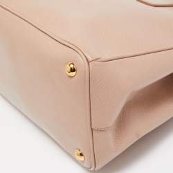 Prada Old Rose Saffiano Leather Medium Galleria Double Zip Tote