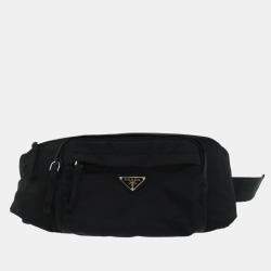Prada Black x Red Nylon Tessuto x Leather Shoulder Baguette Mini Bag 7pr114
