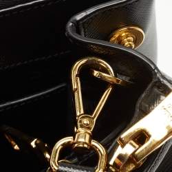 مملوكة مسبقًا Prada Black Saffiano Lux Leather Small Galleria Double Zip Tote