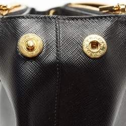مملوكة مسبقًا Prada Black Saffiano Lux Leather Small Galleria Double Zip Tote