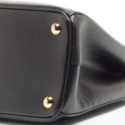 مملوكة مسبقًا Prada Black Saffiano Lux Leather Small Galleria Double Zip Tote