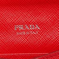 Prada Red Saffiano Leather Envelope Wallet