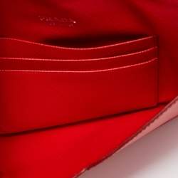 Prada Red Saffiano Leather Envelope Wallet