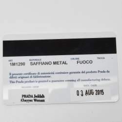 Pre Owned Prada Red Saffiano Metal Leather Wallet On Chain