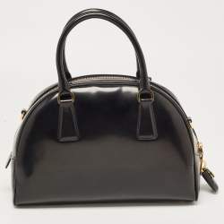 Pre Owned Prada Black Leather Zip Satchel