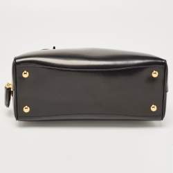 Pre Owned Prada Black Leather Zip Satchel