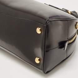 Pre Owned Prada Black Leather Zip Satchel