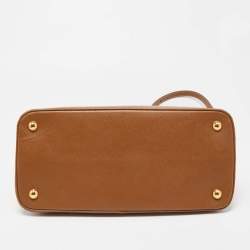 Pre Owned Prada Brown Saffiano Lux Leather Medium Promenade Satchel