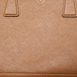 Pre Owned Prada Brown Saffiano Lux Leather Medium Promenade Satchel