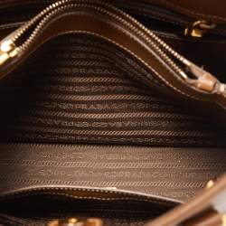 Pre Owned Prada Brown Saffiano Lux Leather Medium Promenade Satchel