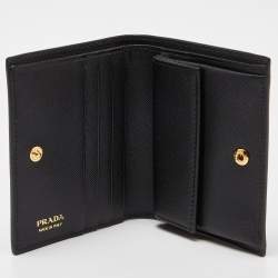 Prada Black Saffiano Leather Bifold Card Case