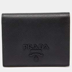 Prada Black Saffiano Leather Bifold Card Case