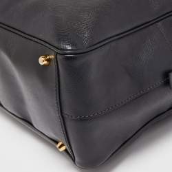 Pre Owned Prada Black Saffiano Lux Leather Bauletto Duffel Bag