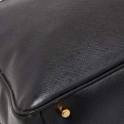 Pre Owned Prada Black Saffiano Lux Leather Bauletto Duffel Bag